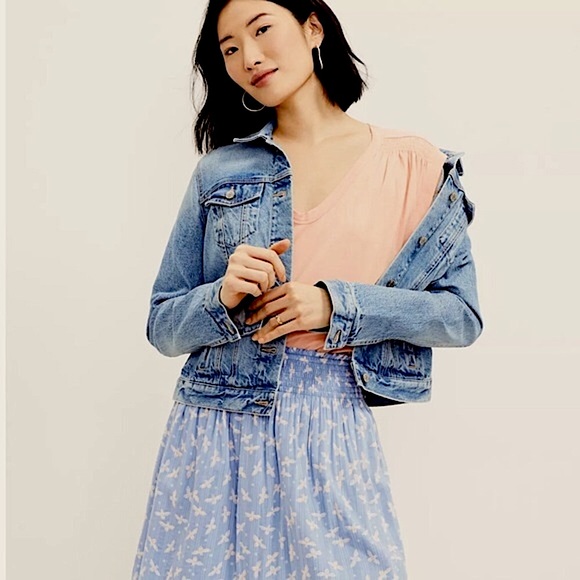 NWT LOFT smocked butterfly skirt size L - Picture 2 of 9